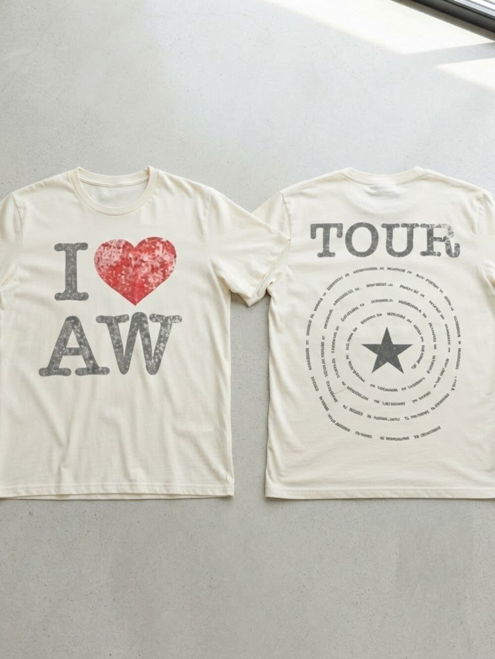 Alex Warren Tour I Love AW Off-White T-Shirt S-4XL